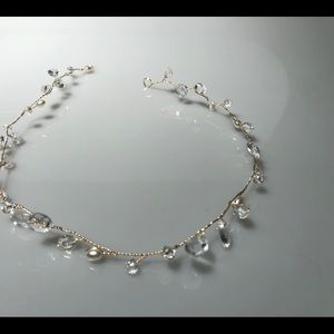 Gold plate Bridal wedding headpiece halo hair vine